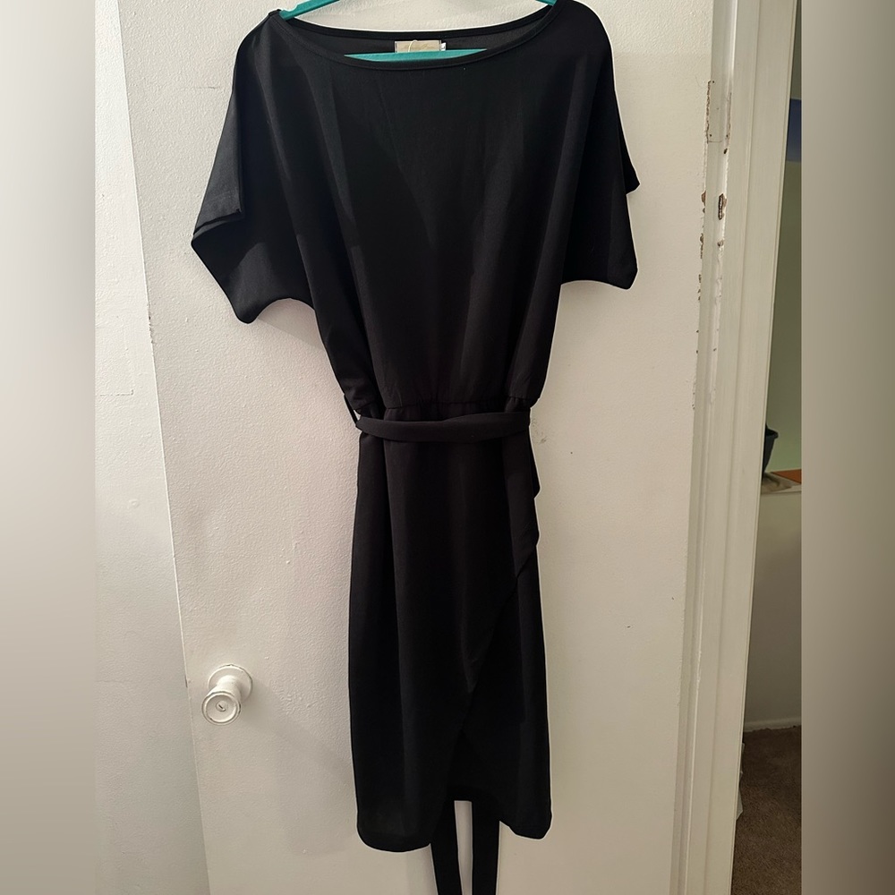 Black midi dress